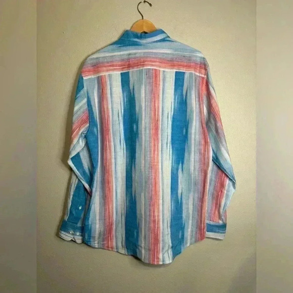 Tommy Bahama Long Sleeve Button Down Shirt | Red, White, and Blue | Size Large - Picture 3 of 3